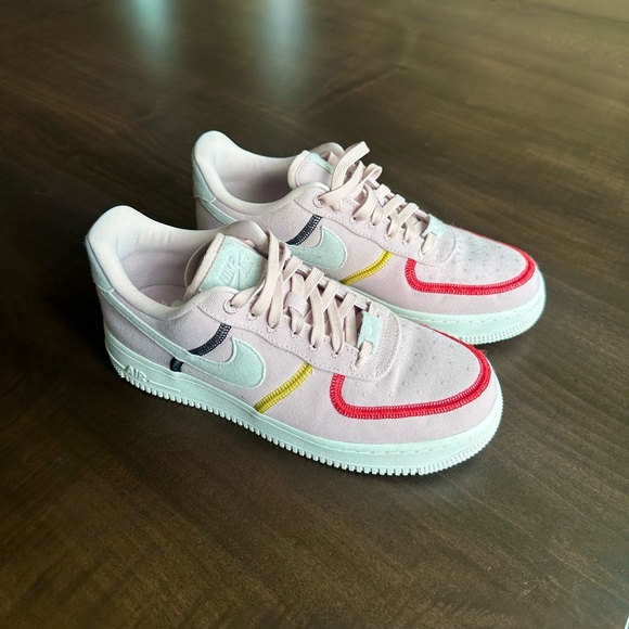 Women’s Pink Air Force 1 "07 LX "Stitched Canvas - Silt Red" sneakers - Picture 2 of 9
